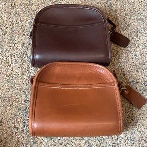 Two leather Coach crossbody bags.